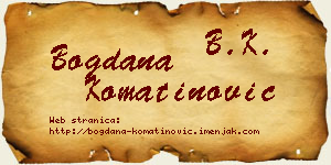 Bogdana Komatinović vizit kartica